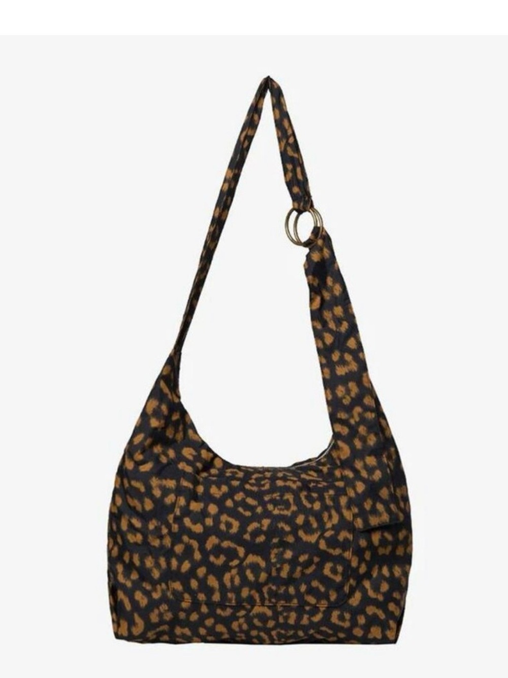 Black and Rust Leopard-Print Shoulder Bag